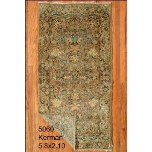 2x5 Hand Knotted Kerman Persian Rug   210x58