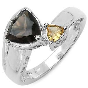  1.70 ct. t.w. Smoky Topaz and Citrine Ring in Sterling 