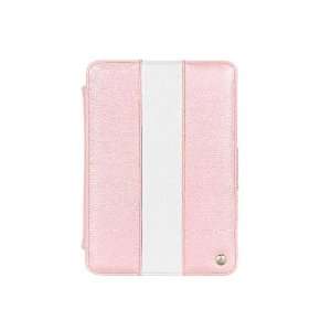   Leather Case Kios Type with 3 Angle Stand Pink / White Electronics