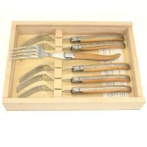  Laguiole forks (6) with Olive wood handles Kitchen 