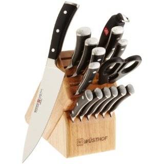  Wusthof Ikon 8 Piece Knife Set with Blackwood Handles and 