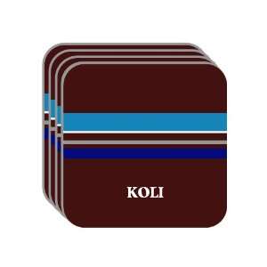 Personal Name Gift   KOLI Set of 4 Mini Mousepad Coasters (blue 