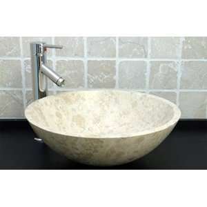  Cantrio Koncepts RS 001 Stone Marble Round Vessel Sink 