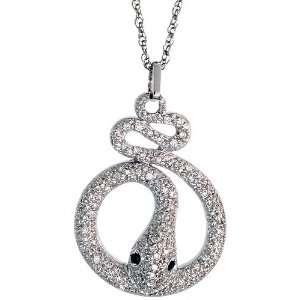  Cobra Snake Pendant, w/ 0.50 Carat Brilliant Cut Diamonds Jewelry