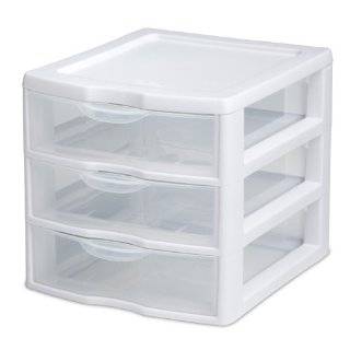   Drawer Wide Cart with See Through Drawers and Black Casters, White