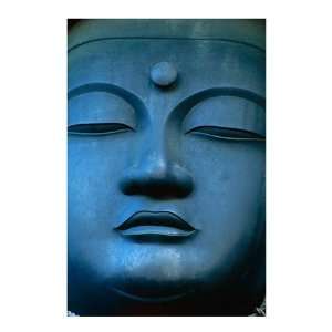  Close up of the face of a Buddha Statue, Tokyo, Honshu, Japan 
