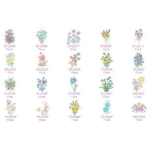  Fashion Floral Arrangements Embroidery Design CD Arts 