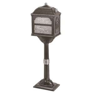 Gaines Mailboxes Bronze with Satin Nickel Classic Pedestal Mailbox
