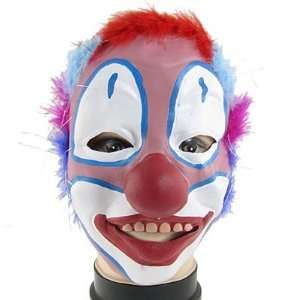  Halloween Party Joker Circus Juggler Head Plumes Rubber Clown Mask 