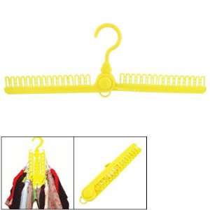  Rotating Hook Yellow Hard Plastic Clothes Hoses Hanger