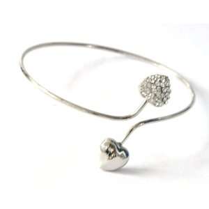   plated hearts endings open bracelet crystal costume jewelry Jewelry