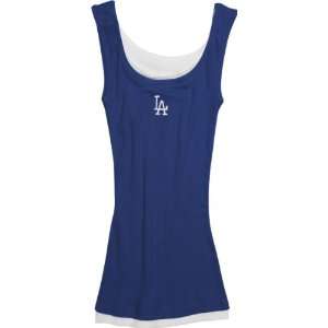  Los Angeles Dodgers Womens Supreme Layered Blue Tank Top 