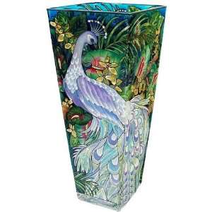  Amia 10 Inch Tall Hand Painted Glass Vase Featuring a 