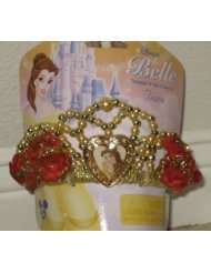 Disney Parks Deluxe Beauty and the Beast Belle Tiara Crown with Red 