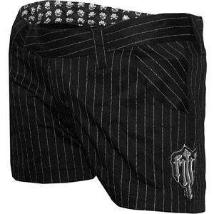  FMF Apparel Womens Pinstripe Shorts   7/Black Automotive