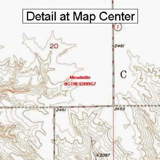   Topographic Quadrangle Map   Meadville, Nebraska (Folded/Waterproof