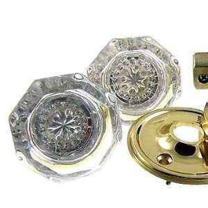  Providence Passage Glass Doorknob Set (Polished Brass 