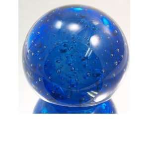  Murano Design Glass Sapphire Magic Bubble Art Paperweight 