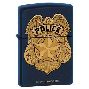  Zippo Police Badge Navy Blue Matte Lighter, 7287 Sports 