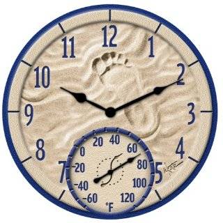 StoneWorks 12 Indoor/Outdoor Seashell Clock w/ Thermometer   91672 1