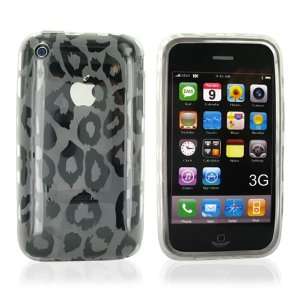  For iPhone 3GS Crystal Silicone Case Leopard & Screen 