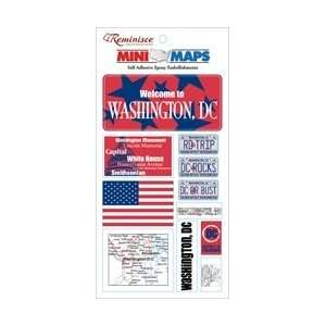 Maps Self Adhesive Epoxy Embellishments 4.5X8 Sheet   Washington DC 