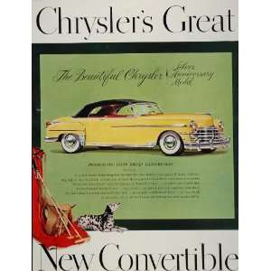   Ad Chrysler Yellow Convertible Dalmatian Dog Polo   Original Print Ad