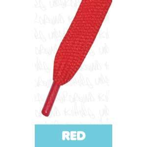  Flat Colored Skate Shoelaces   NEON RED 11mm x 120cm 