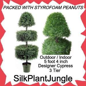   Indoor Potted 5 foot 4 inch Designer 3 Tier Cypress Topiary Tree Plant