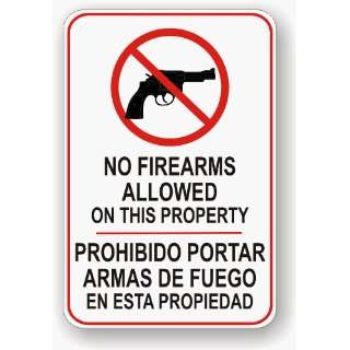  No Firearms Allowed On This Property English And Spanish 