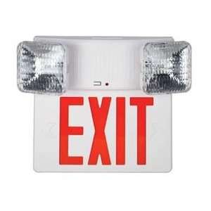  Combination Exit and Emergency Lighting Unit, Red Letters 