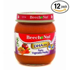 Beech Nut Pasta Vegetable Medley Stage 2 DHA Plus, 4 Ounce Jars (Pack 
