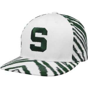   White Green Zubaz Primetime Snapback Adjustable Hat
