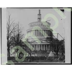   President Lincoln Inauguration US Capitol No Dome 1861