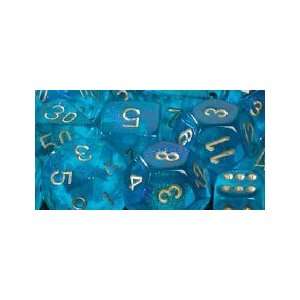  Chessex Borealis Teal with gold Set of Ten d10 Dice (#0 9 