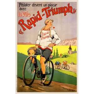  Le Velo Rapid Triumph Giclee Vintage Bicycle Poster 