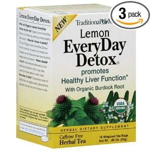 Traditional Medicinals Lemon Everyday Detox, 16 count (Pack of3)