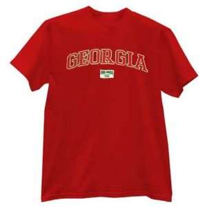    Georgia Bulldogs Red College Label T shirt