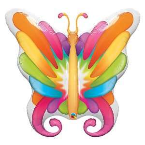  Rainbow Colored Butterfly Large 40 Balloon Mylar Toys 