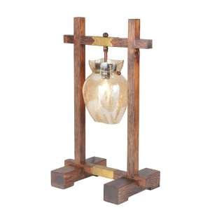   82858 Wood Rustic / Country Single Light Down Lighting Table Lamp