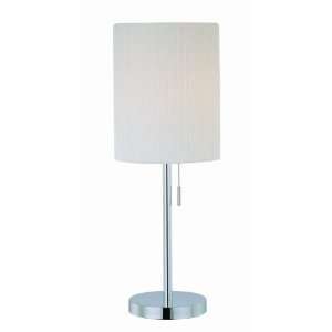 Lite Source LS 21558C/WHT Livlig Table Lamp, Chrome with White Fabric 