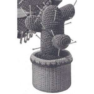 Vintage Crochet PATTERN to make   Pin Cushion Stuffed Cactus Toy. NOT 