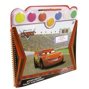  Spiral Bound Disney Cars Watercolor Paint & Design Story Coloring Book