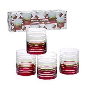   Collectible Candy Cane Set of 4 Drinking Glasses