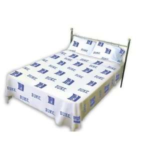  College Covers DUKSS Duke Printed Sheet Set in White Size 