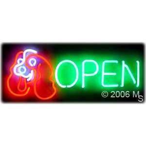 Neon Sign   Open   Dog   Large 13 x 32 Grocery & Gourmet Food