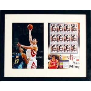  Yao Ming Immortalized with this Framed and Matted Sports 