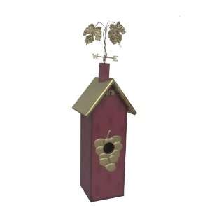  1 Hole Wine Birdhouse Red w/ Grapes