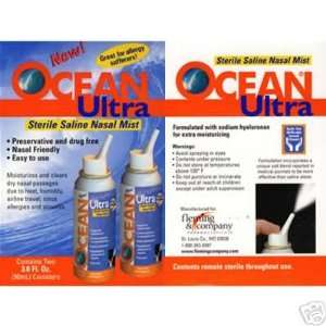  Ocean Ultra Sterile Saline Nasal Mist 3 oz (1.5 oz X 2 