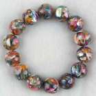 14MM Mother Of Pearl Shell Round Bead Bracelet 7L F029